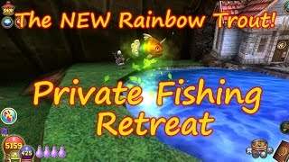 Wizard101 Fishing the NEW Private Fishing Retreat Rainbow Trout MYSTIC FISHING BUNDLE [upl. by Brag206]