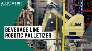 Beverage Line Robotic Palletizer System  Alligator Automations [upl. by Laure]