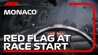 Huge Crash At The Race Start  2024 Monaco Grand Prix [upl. by Koloski]