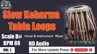 Slow Keharwa Tabla Loops Scale D BPM 88 HD Audio Taalmala Tabla Studio [upl. by Elysha]