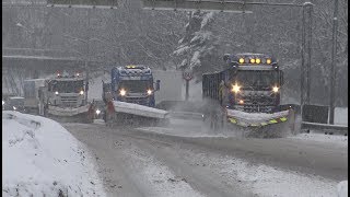 4K Scania And MercedesBenz Arocs Plow Trucks [upl. by Lyon]