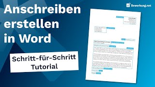 Anschreiben erstellen in Word  Schritt für Schritt Anleitung [upl. by Leland405]