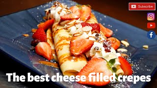 How to make crepes tasty  Cheese filled crepes [upl. by Euqinitram]