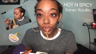 ASMR  Eating Hot n Spicy Ramen Noodles [upl. by Stanislas]