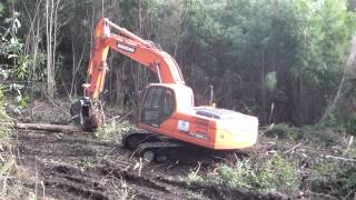 Excavator clearing Doosan 225 [upl. by Rakso]