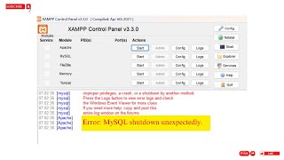 FIXED XAMPP Error MySQL shutdown unexpectedly  Repair Corrupted Database [upl. by Aloke]