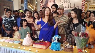 birthday bash of Alisha Panwar surrounded by her loving parents and beloved costars Nath set [upl. by Tnahsin956]