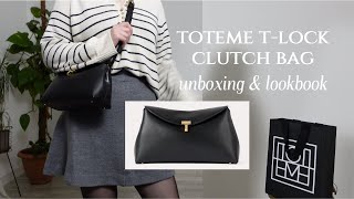 Toteme TLock Clutch bag  unboxing and lookbook [upl. by Heidi645]