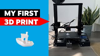 How to use a Creality Ender 3 Pro printer First print Cura amp Thingiverse [upl. by Loggia899]