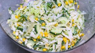 Leckerer Chinakohl Salat in 5 Minuten Ich werde nie müde diesen Salat zu essen [upl. by Faden430]