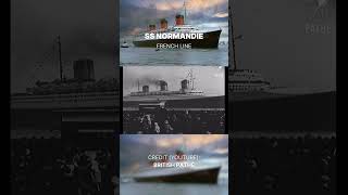 SS Normandie blows her Horn as she departs on her Maiden Voyage 1935 [upl. by Sandro494]