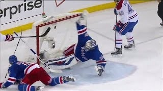 Lundqvist makes a twirling blocker save [upl. by Sussi592]