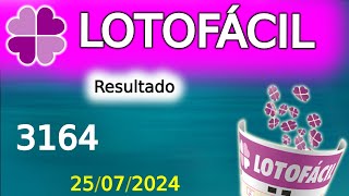 Resultado LOTOFÁCIL 3164  lotofacil conc 3164 de HOJE 2507 [upl. by Peugia]