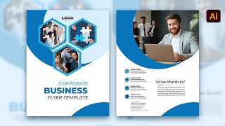 Double Sided Business Flyer Design in Adobe Illustrator [upl. by Chancellor338]