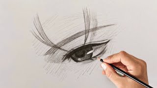 How to draw anime eyes  Easiest eye drawing tutorial  Easy drawings step by step [upl. by Neeloj]