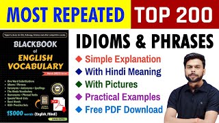 TOP 200 IDIOMS and PHRASES Black Book  Most Repeated  THE BLACK BOOK VOCABULARY TRICK  Part 1 [upl. by Ytinav]