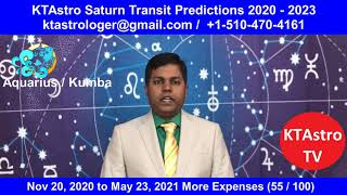 Aquarius  Kumba Rasi  Saturn Transit 2020  2023 Predictions [upl. by Fayina]