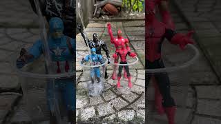 Captain Ameria vs Spider Man want to relax  Venom and Iron man   Marvel toys [upl. by Akkina]