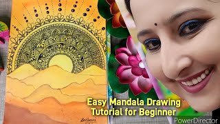 100 days challengeday 67freehand relaxing sun mandala tutorial easy fyp colouringvibes 78 [upl. by Stacee987]