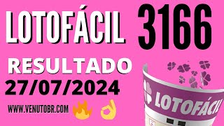 🍀 Resultado Lotofácil 3166 [upl. by Aerdnaid]