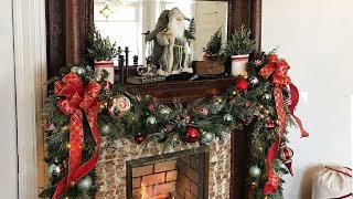 How To Decorate A Mantel For Christmas  Christmas Mantel Garland  Christmas Fireplace Decorating [upl. by Snoddy283]