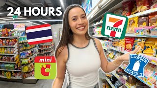 eating ONLY Thailand convenience store food for 24 HOURS 🇹🇭🌶️ [upl. by Aicenad]