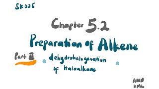 Preparation of Alkene Part II  Dehydrohalogenation of Haloalkane  Chapter 52  SK025 [upl. by Vern]