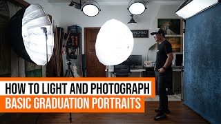 How to Light and Photograph Basic Graduation Portraits using Speedlight’s in a Small Home Studio [upl. by Yesiad954]