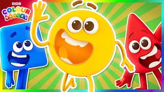 Yellow Meets Red amp Blue  FULL EPISODE  S1 E5  Learn Colours  Kids Cartoons  Colourblocks [upl. by Nodnarbal]