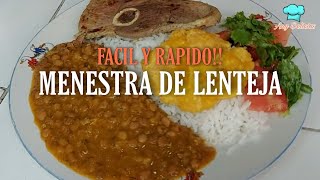 MENESTRA DE LENTEJA🍛 Fácil y Rápido [upl. by Lewanna549]