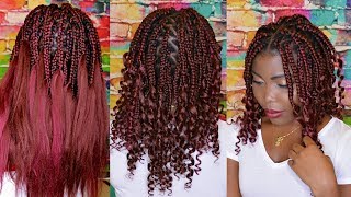 HOW TO DO CURLY END BOX BRAIDS  DIY SHORT GODDESS BOX BRAIDS Vivian Beauty and Style [upl. by Euqcaj76]