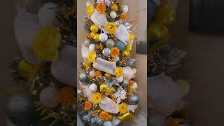 Which Christmas tree decorated with flowers do you like  christmastree decor xmas christmas [upl. by Enilegnave]