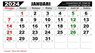 KALENDER TAHUN 2024 LENGKAP DENGAN LIBUR NASIONAL [upl. by Eceined]