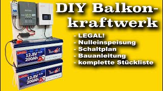 ☀️ DIY Solaranlage mit 5kWh Speicher  Schaltplan Stückliste  michaswerkstatt [upl. by Ytomit]