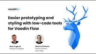 Webinar Easier prototyping and styling with lowcode tools for Vaadin Flow [upl. by Boatwright]