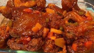 How to make Sweet and sour chicken Jamaican style recipe [upl. by Malcom]