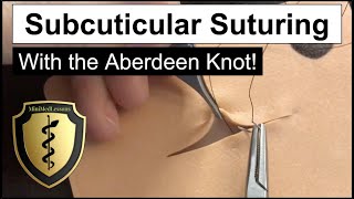 SUTURE Tutorial Subcuticular Continuous Suture with Aberdeen Knot  HD Demo [upl. by Allred]