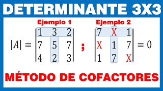 MÉTODO DE COFACTORES Determinantes 3x3 [upl. by Chyou]