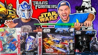 TESTANDO BRINQUEDOS DE STAR WARS E TRANSFORMERS MUITA TECNOLOGIA [upl. by Artenehs]