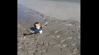 kid gets trapped in deep quicksand SCARY [upl. by Woll]