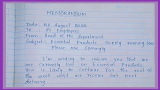 Business Memorandum  How to write a Business Memo  Memo report writing [upl. by Hospers333]