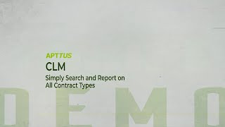 Apttus CLM Search and Report on All Contract Types [upl. by Elrem]