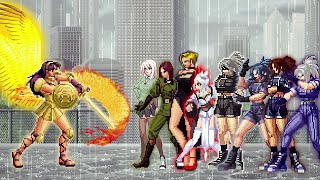 KOF Mugen Supreme Athena Vs Leona Heidern High Tech Whip Team [upl. by Acined]