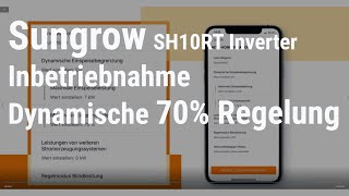 Shinetech Tutorial Sungrow Hybrid Inverter SH10RT Einrichtung  Dynamische 70 Regelung [upl. by Mcferren]