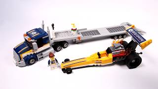 LEGO 60151 City Great Vehicles Dragster Transporter Speed Build Review [upl. by Yortal625]