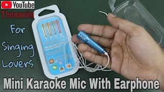 Mini Karaoke Mic With Earphone  Mini Condenser Wired Microphone with Earphones  Thenaviin [upl. by Llij17]