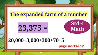 The expanded form of a number Std4 Math page no11amp12 [upl. by Laurena]