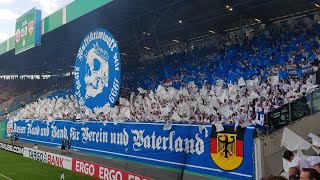 FC Hansa Rostock – VFB Stuttgart 1282019  Choreo Pyro und Support DFB Pokal 1920 1 Runde 01 [upl. by Reh]