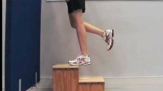 Eccentric calf muscle exercises for Achilles tendinopathy Part 2 [upl. by Ahsal466]