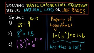 ❖ Solving Exponential Equations  Three Basic Examples ❖ [upl. by Blus947]